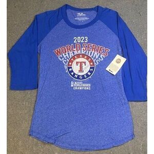 TEXAS‎ RANGERS 2023 world series CHAMPIONS Graphic T-Shirt Mens Size LARGE NEW
